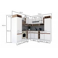 Bucatarie de Colt COSSY NEW ST. 230-250, Wenge / Stejar Sonoma
